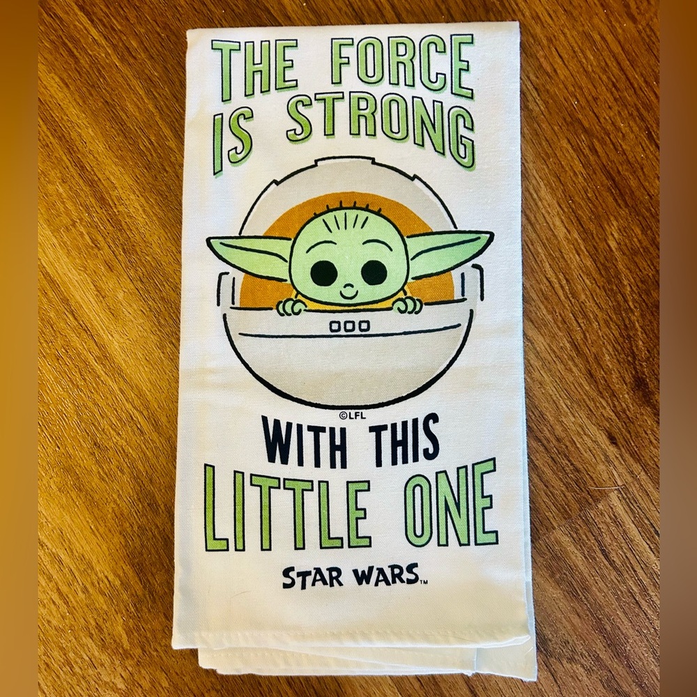 Star Wars Green and Black Baby Yoda Towel